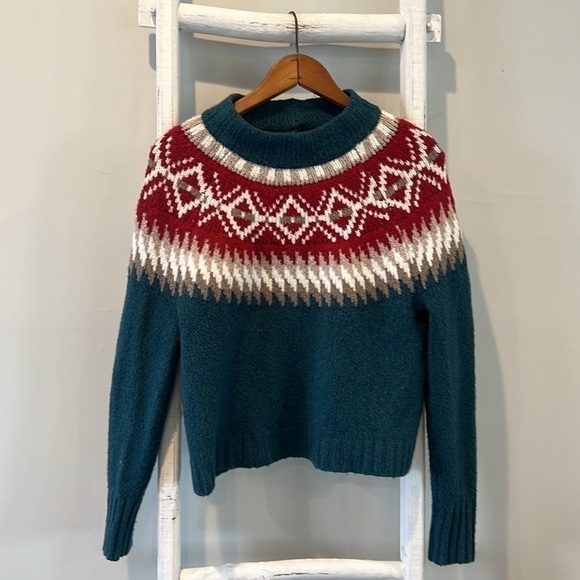 𝅺american Eagle Outfitters fair isle winter sweater size xs - Picture 3 of 8